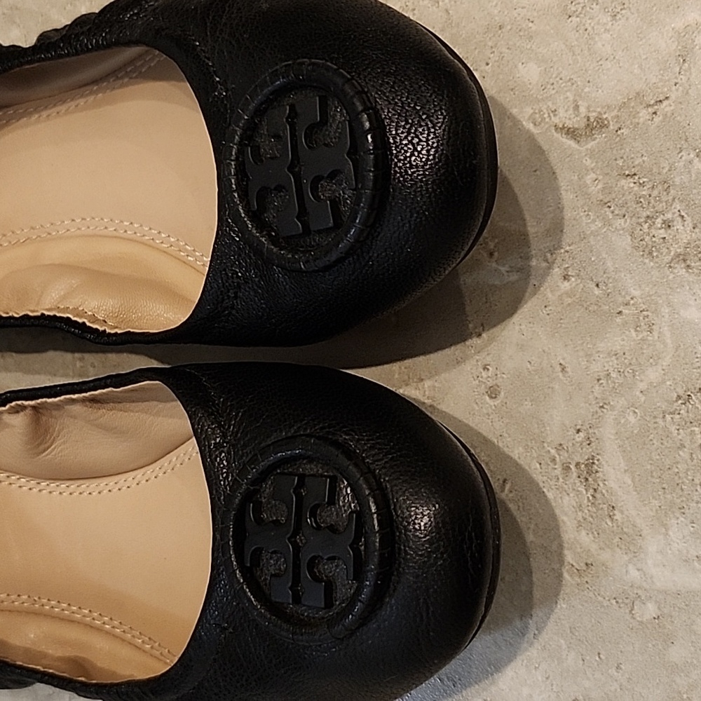 Tory Burch Allie Ballet Flats - Black Leather - Picture 2 of 7
